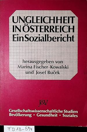 Immagine del venditore per Ungleichheit in sterreich : ein Sozialbericht. (=Gesellschaftswissenschaftliche Studien ; 4) venduto da ANTIQUARIAT.WIEN Fine Books & Prints