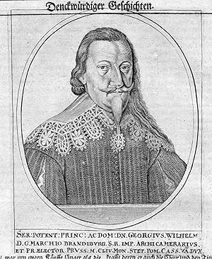 Bild des Verk�ufers f�r Georgius Wilhelm" - Georg Wilhelm von Brandenburg (1595-1640) Markgraf Herzog Preussen Kleve Portrait Kupferstich zum Verkauf von Antiquariat Steffen V�lkel GmbH