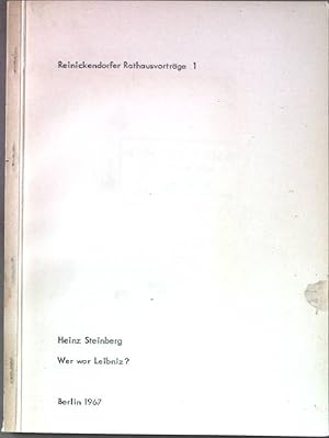 Bild des Verkufers fr Wer war Leibniz? Reinickendorfer Rathausvortrge. Heft1. zum Verkauf von books4less (Versandantiquariat Petra Gros GmbH & Co. KG)