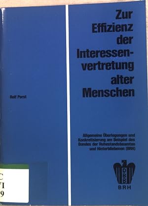 Immagine del venditore per Zur Effizienz der Interessenvertretung alter Menschen; venduto da books4less (Versandantiquariat Petra Gros GmbH & Co. KG)