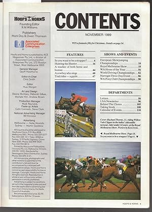 Hoofs and Horns Magazine November 1989