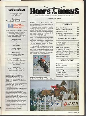 Hoofs and Horns Magazine November 1988