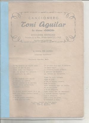 CANCIONERO DE TONY AGUILAR En discos Odeón