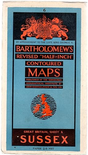 Bartholomew's "Half-Inch" Contoured Great Britain, Sheet 6 Sussex