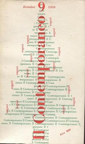 IL CONTEMPORANEO mensile della SINISTRA formato quaderno - 1958 - num. 09- del dicembre 1958, Rom...