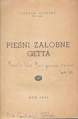 Imagen del vendedor de Piesni zalobne getta. [Ghetto Dirges.] a la venta por Fldvri Books