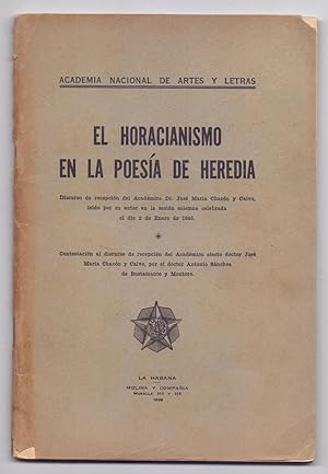 Immagine del venditore per EL HORACIONISMO EN LA POESIA DE HEREDIA venduto da Libreria 7 Soles