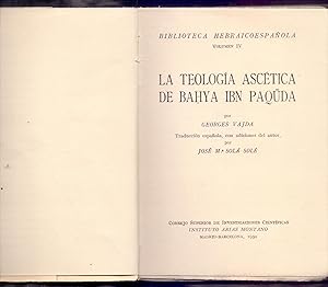 Immagine del venditore per LA TEOLOGIA ASCETICA DE BAHYA IBN PAQDA venduto da Libreria 7 Soles