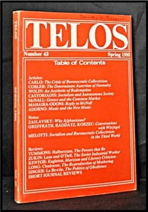 Imagen del vendedor de Telos, Number 43 (Spring 1980) a la venta por Cat's Cradle Books