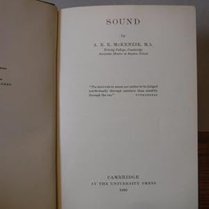 Bild des Verkufers fr Sound zum Verkauf von Old Scrolls Book Shop