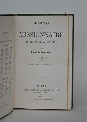 Seller image for Journal D'un Missionnaire Au Texas et Au Mexique, 1846-1852 - Deuxime dition for sale by Librairie Raimbeau