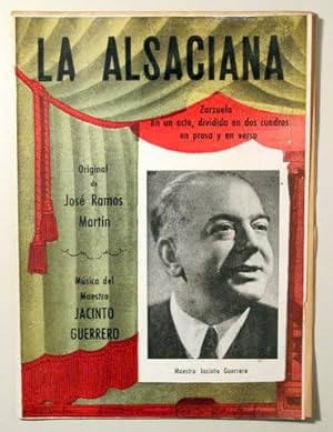 Imagen del vendedor de LA ALSACIANA. ZARZUELA EN UN ACTO - Barcelona 1921 a la venta por Llibres del Mirall