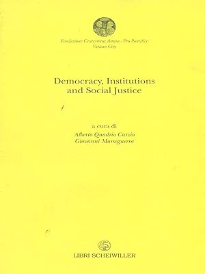 Bild des Verkufers fr Democracy, Institutions and Social Justice zum Verkauf von Librodifaccia