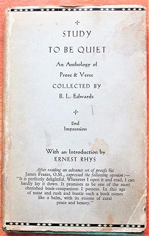 Bild des Verkufers fr Study to be Quiet: An English Nature Anthology zum Verkauf von Ken Jackson