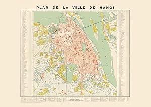 Plan de Hanoï en couleur --------- [ Fac-similé de lédition de 1936 ]