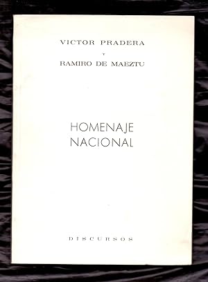 Image du vendeur pour VICTOR PRADERA Y RAMIRO DE MAEZTU - HOMENAJE NACIONAL - mis en vente par Libreria 7 Soles