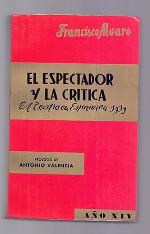 Bild des Verkufers fr EL ESPECTADOR Y LA CRITICA (EL TEATRO EN ESPAA EN 1971) zum Verkauf von Libreria 7 Soles