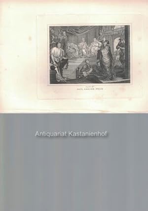 Imagen del vendedor de Paul before Felix. - Original-Kupferstich, feine Manier, und Radierung., a la venta por Antiquariat Kastanienhof