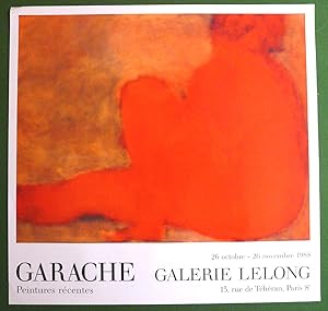 Bild des Verkäufers für Garache. Peintures Récentes. Galerie Lelong. 1988. Poster. zum Verkauf von Roe and Moore