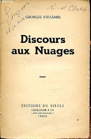 Seller image for DISCOURS AUX NUAGES for sale by Le-Livre