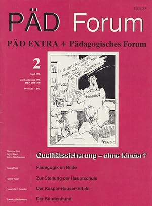 Bild des Verkufers fr PD Forum (Pd. Extra + Pdagogisches Forum). 24./9. Jhg. Heft 2 / April 1996: Themenschwerpunkt: Qualittssicherung - ohne Kinder? zum Verkauf von Buch von den Driesch