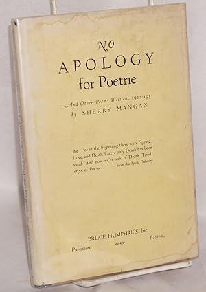 No apology for poetrie; and other poems written, 1922-1931
