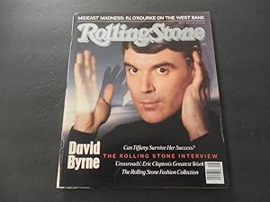 Rolling Stone #524 David Byrne; Mideast Madness (Then, Not Now)