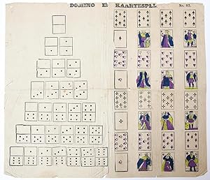 [Antique game, card game, colored] Centsprent: Domino en Kaartespel. No. 83.