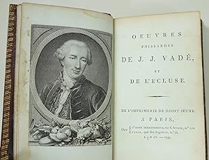 Oeuvres poissardes de J. J. Vadé et de l'Écluse. Reliure maroquin - vélin teinté