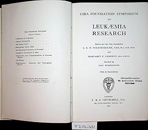 Image du vendeur pour Ciba Foundation Symposium on leukaemia research ; Ed. G. E. Wolstenholme and Margaret P. Cameron. mis en vente par ANTIQUARIAT.WIEN Fine Books & Prints