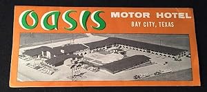 Original 1960's OASIS Motor Hotel (Bay City, TX) Brochure w/ "Club Oasis" Pass