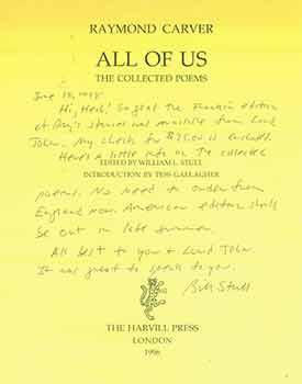 Signed announcement for  All Of Us  by Raymond Carver. (This is the prospectus for the work, not ...