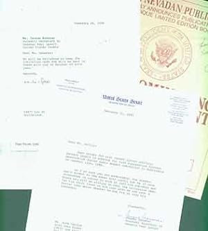 Immagine del venditore per Signed letter from Senator Paul Laxalt's personal secretary, Janene Assuras, sent to Herb Yellin of the Lord John Press. Also includes photocopy of letter sent in reply by Yellin to Paul Laxalt, and announcement for the publication of ?The Nominating of a President? by Senator Paul Laxalt. venduto da Wittenborn Art Books