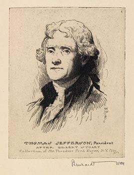 Following Thomas Jefferson 1743-1826. 13 volumes. 156 original etchings. First edition. Signed.