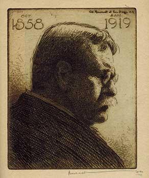 Wall's Etched Monthly. Vol. 2. No. 3. First edition. Signed. Signed etchings of Teddy Roosevelt; ...