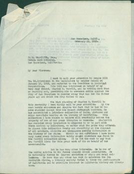 Carbon Copy Typed Letter by Edward O'Day to Florence M. McAuliffe, February 26, 1923. RE: Senate ...