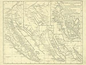 Image du vendeur pour Modern Reprint of Four Early California Maps. Carte De La Californie Suivant I. la Carte manuscrite de l'Amrique de Mathieu Nron Pecci olen dresses  Florence en 1604, II. Sanson 1656, III. De l'Isle Amrique Sept. 1700, IV. le Pere Kino Jesuite en 1705, V. la Socit des Jsuites en 1767. mis en vente par Wittenborn Art Books