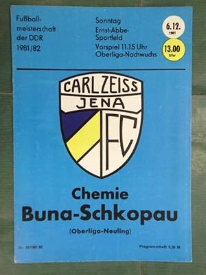 Imagen del vendedor de Programmheft Fussball- Meisterschaft der DDR 1981 / 82 : Heimspiel gegen Chemie Buna-Schkopau (Oberliga-Neuling) a la venta por Buchantiquariat Uwe Sticht, Einzelunter.