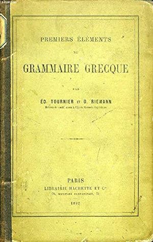 Bild des Verkufers fr Premiers Elements De Grammaire Grecque zum Verkauf von JLG_livres anciens et modernes