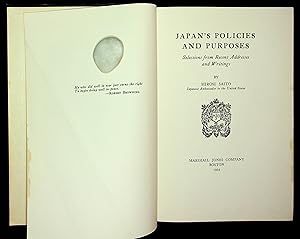 Imagen del vendedor de Japan's Policies and Purposes: Selections from Recent Addresses and Writings a la venta por Avenue Victor Hugo Books