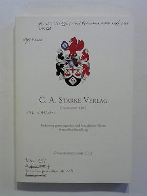 C. A. Starke Verlag, gegründet 1847 - Fachverlag genealogischer und heraldischer Werke -Versandbu...