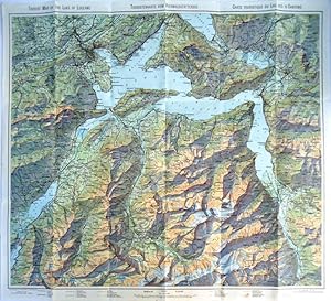 Touristenkarte vom Vierwalstättersee. Tourist Map of the Lake of Lucerne. Carte Touristique du La...