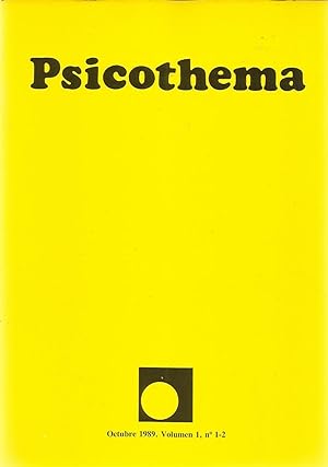 Psicothema. Octobre 1989. Volumen 1, nº 1-2