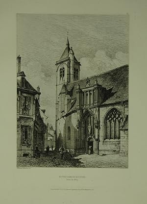 Bild des Verkufers fr Notre Dame de Bourges (Salon de 1869)". Eau forte (Radierung). zum Verkauf von Antiquariat  Braun