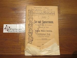 Seller image for Zar und Zimmermann : Komische Oper in 3 Aufz. ; Vollst. [Opern-]Buch. for sale by Antiquariat im Kaiserviertel | Wimbauer Buchversand