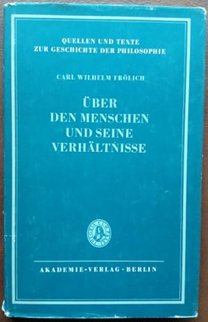 Bild des Verkufers fr ber den Menschen und seine Verhltnisse.' zum Verkauf von buch-radel