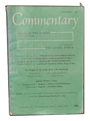 Image du vendeur pour Commentary: A Jewish Review, Vol. 31, No. 2 (February 1961) mis en vente par Cat's Cradle Books