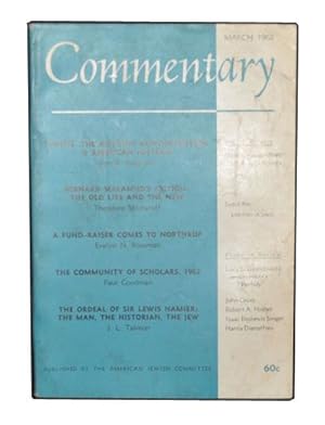 Image du vendeur pour Commentary: A Jewish Review, Vol. 33, No. 3 (March 1962) mis en vente par Cat's Cradle Books