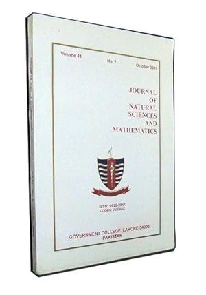 Seller image for Journal of Natural Sciences and Mathematics, Vol. 41, No. 2 (October 2001): Proceedings of the Eighth National Symposium on Frontiers in Physics 20-22 November 2000, Government College, Lahore for sale by Cat's Cradle Books