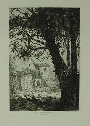 Bild des Verkufers fr Eglise a Marast". Eau forte (Radierung). zum Verkauf von Antiquariat  Braun